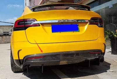 Placa trasera de parachoques exterior de fibra de carbono real estilo RZ para Tesla Model X 16-2021  Foto 1 de 4