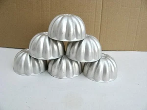 6 moldes de gelatina individuales Kitchenalia de aluminio vintage para comida de fiesta - Imagen 1 de 1