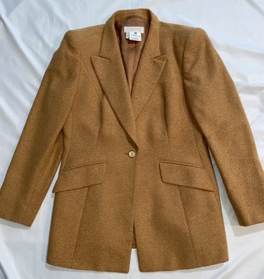 Abrigo Chaqueta Blazer Vintage ESCADA Dorado -Lana Virgen y Angora- TALLA 40.  US 10 Foto 1 de 4