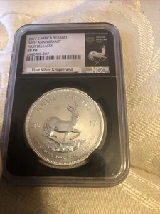 2017 S Africa Krugerrand SP70 50th Anniversary Edition First Release Black Label - Picture 1 of 4