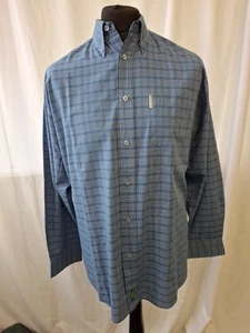 Vintage Ben Sherman Check Shirt Long Sleeve Smart Casual Pocket Blue Large A2920 - Picture 1 of 6