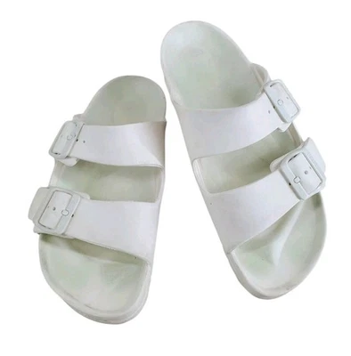 Босоножки женские Birkenstock Arizona EVA 7 ЕС 38 яичная скорлупа белые с двойной пряжкой - Изображение 1 из 4
