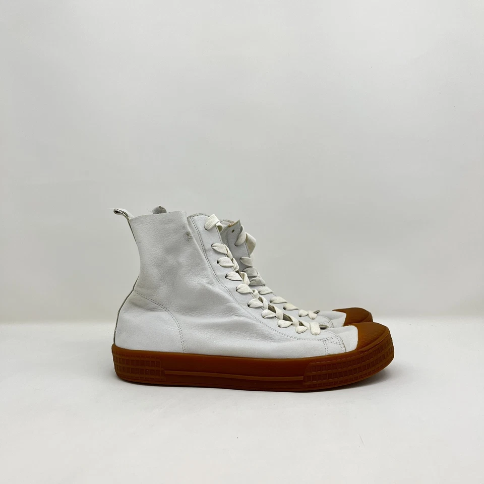 Zapatos informales de moda Topshop de cuero blanco con plataforma de goma de caña alta para mujer talla 7 Foto 1 de 4