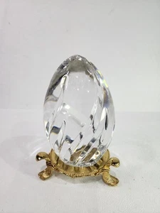 Vintage LENOX Seaswirl Egg-Treasured Crystal Egg Collection With Metal Base - Picture 1 of 10