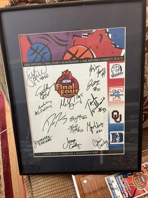 UCONN Huskies Women’s 2002 Basketball Team Autographed Final Four Sheet Nice!!! - Image 1 of 4