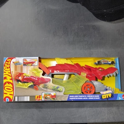 Hot Wheels City Dragon Launcher Transporter TOTALMENTE NUEVO con Coche de Ataque de Criaturas Foto 1 de 2
