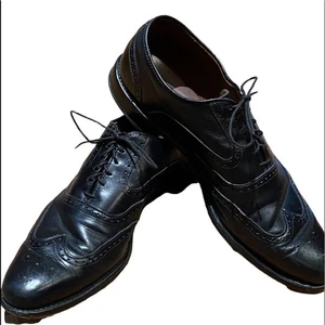 Allen Edmonds McClain Leather Black Wingtip Lace Up Shoe Mens 13 B - Picture 1 of 10