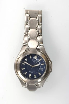 Часы мужские Citizen Eco Drive Solar синие нержавеющая сталь дата WR НЕРАБОЧИЕ - c11 - Изображение 1 из 4