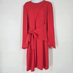 Proenza Schouler Long Sleeve Side Knot Red Dress in Geranium Red Size 8 NEW - Picture 1 of 16