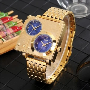 Genial reloj pulsera de cuarzo militar 5024 Oulm dos zonas horarias para hombre pulsera de acero - Imagen 1 de 14