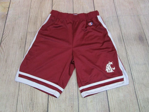 VTG Champion WSU Washington State Cougars Red White Mesh Shorts Medium * Cover