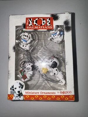 Vintage Enesco Disney's 101 Dalmatians Miniature Ornament Set of 4 298042 RARE - Image 1 of 4