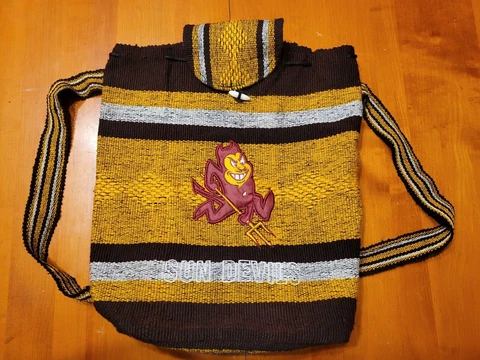 Sparky Arizona State Sun Devils Book bag backpack woven defunct logo NCAA Cover