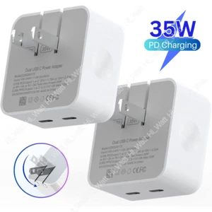 35W Dual PD Port Adapter Fast Charger Block For iPhone 16 15 14 13 12 11 XR iPad - Picture 1 of 11