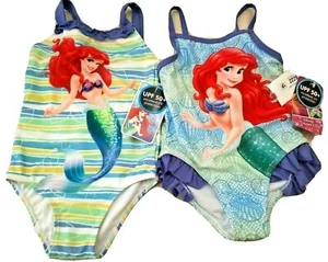 Disney Princess Little Mermaid One Piece Swim Suit UPF 50 New 21K111 - Bild 1 von 13