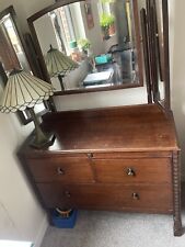 Antique vintage  Dressing Table With 3 Drawers And Mirror Waring Gillows