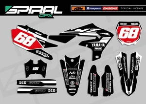 Kit de gráficos MX personalizados Yamaha YZF 250 450 Stocker negro 2019 2020 2021 - Imagen 1 de 1