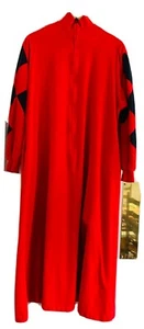 Vintage David Brown loungewear red floor length zipper bathrobe pockets Small - Picture 1 of 11
