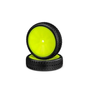 JConcepts Fuzz Bite LP 2.2 Mounted 2WD Front Buggy Tire (Yell)(Pink)(Carpet)(2) - Picture 1 of 1