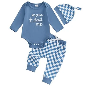 3Pcs Newborn Baby Girl Boy Coming Home Outfit Mom and Dad Me Romper Bodysuit ... - Picture 1 of 6