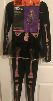 Totalmente Nuevo Totally Ghoul Niñas Descarado Esqueleto Talla Mediana - Para Edades 6-10 Foto 1 de 4