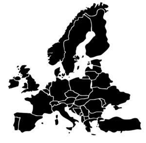Europakarte Aufkleber Europa Karte 30cm, 40cm, 50cm, 60cm für Wohnmobil (43/7) - Bild 1 von 2