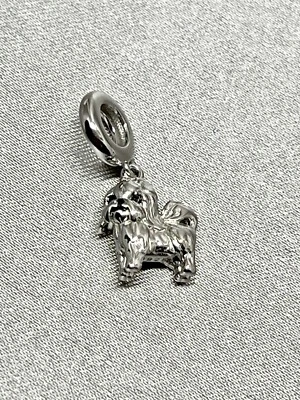 Shih Tzu Dangle Charm Cute Dog Puppy Pet Animal Genuine 925 Sterling Silver Gift - Image 1 of 4