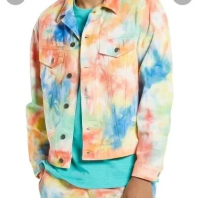 Nordstrom BP Tie Dye Jean Jacket Denim Unisex NWT Size Small - Image 1 of 4