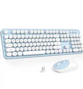GEEZER 2.4G Keyboard Combo 84 Keys Membrane Keyboard T5Q5 Blue-white - Picture 1 of 10
