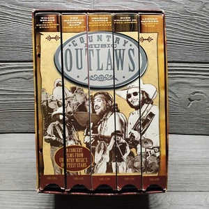 Country Music Outlaws 5 VHS set, Willie Nelson Hank Williams Jr. - Picture 1 of 10