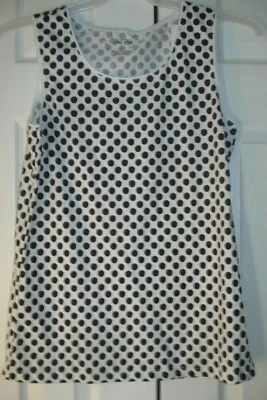 Top de punto para dama talla pequeña blanco y negro Foto 1 de 2