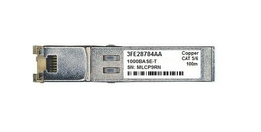 Alcatel 3FE28784AA compatible 1000BASE-T SFP-T Cat 5/6 RJ45 copper 100m length - Image 1 of 1