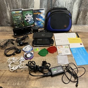 Sony PSP 1001 UMD Black Console Lot 1 Movies, 4 Games Accessories Case Manuals - Picture 1 of 12