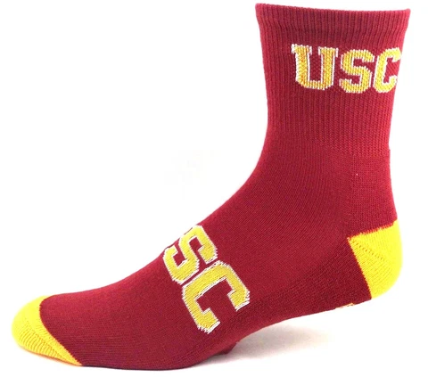USC Trojans Crimson & Yellow Deuce Logo Quarter Socks Cover