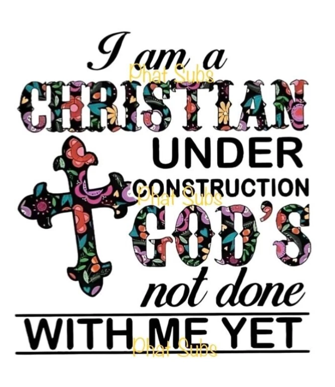 Impresión por sublimación Soy cristiano listo para presionar transferencia de calor Foto 1 de 1