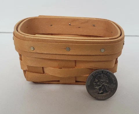 2003 signed ROYCE CRAFT Basket - Miniature 3 1/2" - OHIO - Mini Cover