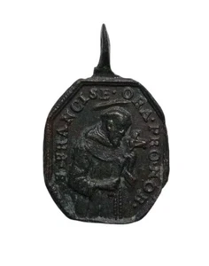 *HH* Medaglia Religiosa Votiva Devozionale San Francesco Assisi e Antonio Padova - Picture 1 of 5