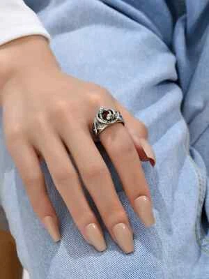 Anello Donna Uomo decorato serpente Doppia testa minimal Diametro: 2.0 cm - Immagine 1 di 3