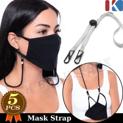 5PCS #GRAY Mask Lanyard Face Mask Strap Holder MADE IN KOREA Safety Certificate - Image 1 of 4