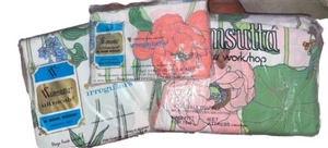 Wamsutta Vintage RARE King  Sheet Set Jay Yang Water Flower Poppy Botanical EUC - Picture 1 of 5
