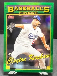 2024 Topps Finest Clayton Kershaw "Baseball's Finest" Green Refractor 7/75 - Picture 1 of 2