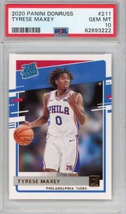 Graded 2020-21 Panini Donruss Tyrese Maxey #211 Rated Rookie RC Basketball Card - Picture 1 of 2