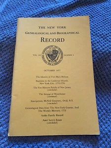 New York Genealogical and Biographical Record, Vol 102, Number 4, October 1971 - Picture 1 of 1