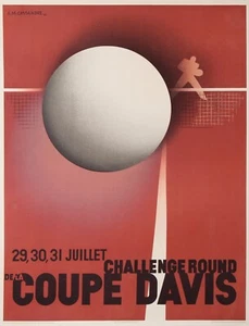 CASSANDRE -DAVIS CUP TOURNAMENT CHALLENGE ROUND SECOND EDITION POSTER of 1980 - Picture 1 of 1