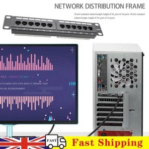 12 Port CAT6 Patch Panel RJ45 Networking Wall Mount Rack Bracket (GL-4013) - Afbeelding 1 van 3
