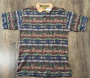 NEU MIT ETIKETT VINTAGE DUCK HEAD POLOSHIRT. SÜDWEST AZTEKEN ABSTRAKT. 100% BAUMWOLLE. GR M - Bild 1 von 4