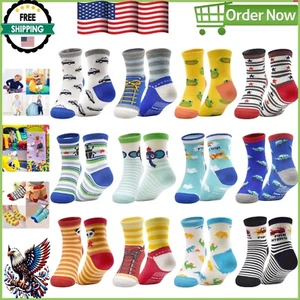 Breathable Non-Slip Toddler Socks, 12 Pairs, for Active Kids 1-7 Years - Picture 1 of 9