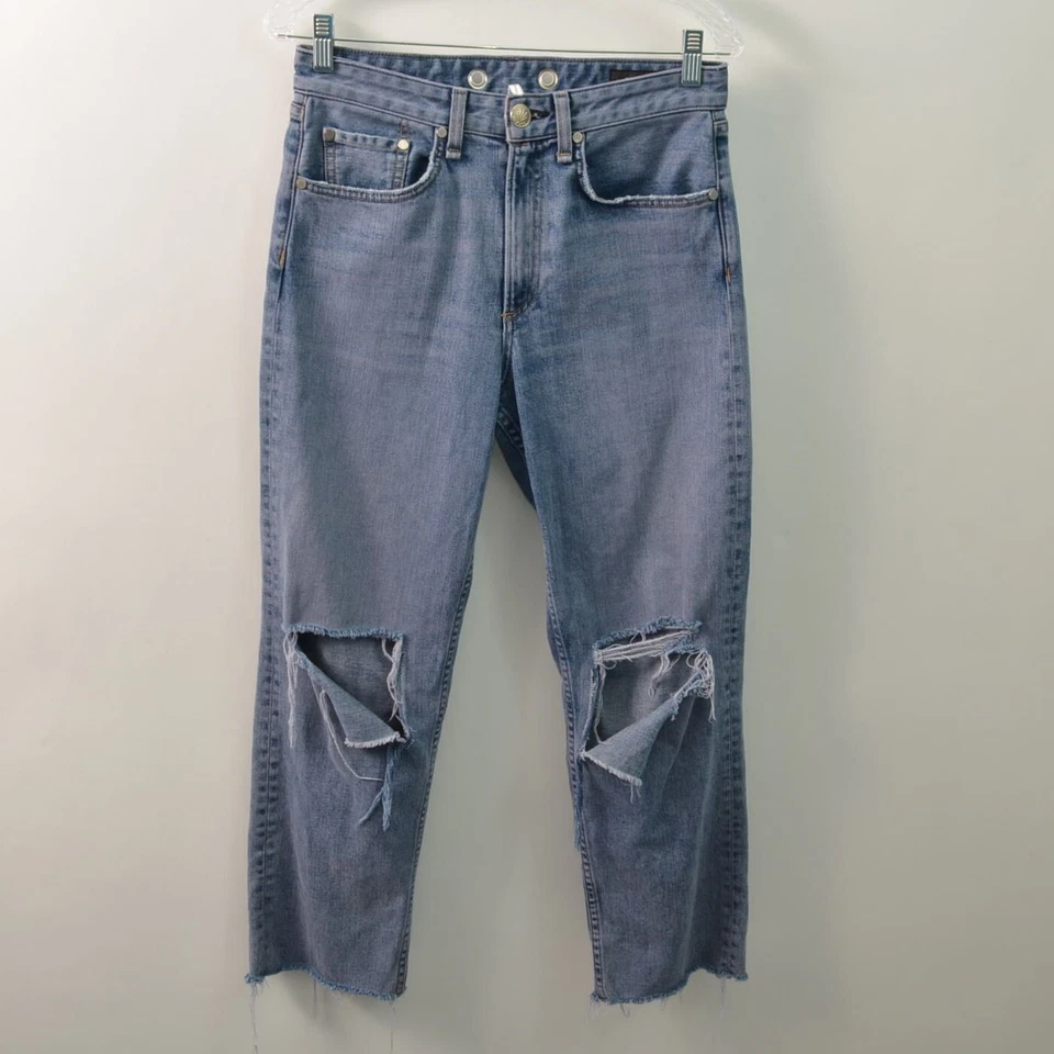 Rag & Bone Maya High Rise Ankle Straight Jeans Womens 27 Distressed - Image 1 of 4
