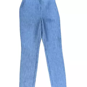 Pantaloni Ann Taylor Loft nuovi con etichette Chambray vita alta gamba skinny taglia 0 Petite - Foto 1 di 4