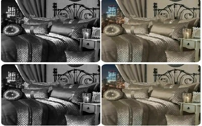 Kylie Duvet Cover Set Quilted Velvet Diamante Quilt Covers Luxury Bedding Sets
